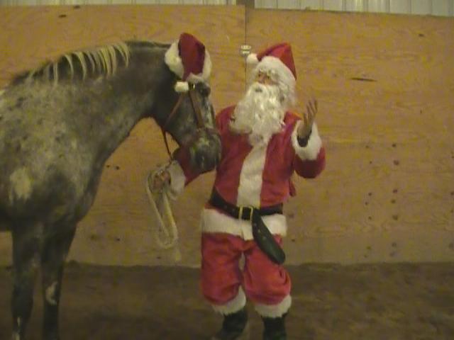 Santa and Bear face to face